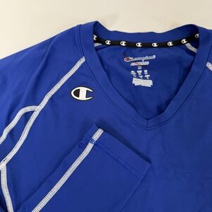 Champion Top Size M Women's Royal Blue Athletic Running Fitted Long Sleeve Sport
